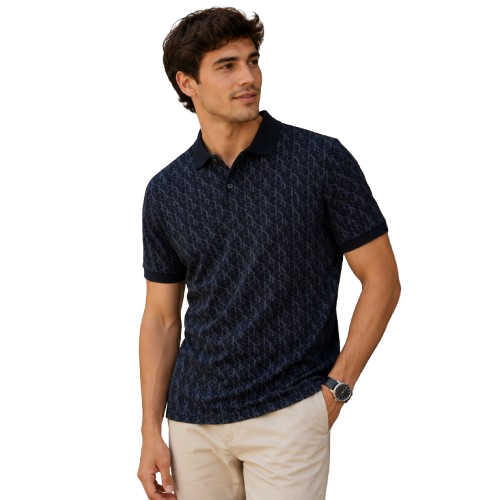Camisa polo negra con monograma de Calvin Klein negro S/P